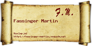 Fassinger Martin névjegykártya